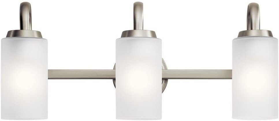 Kichler 55087NI Kennewick Vanity, 3-Light 225 Total Watts, Brushed Nickel