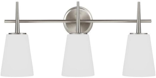 Sea Gull Lighting 4440403-962 Driscoll Three Light Wall / Bath Vanity Style Lights, Brushed Nickel Finish