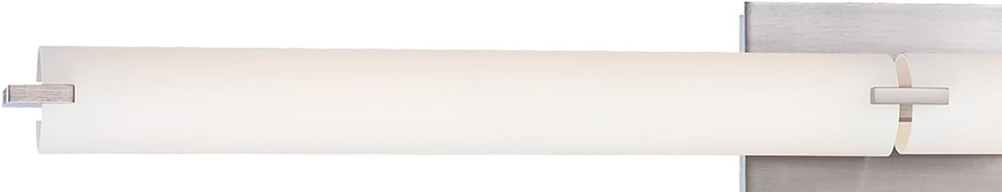 GEORGE KOVACS P5046-084-L Tube LED Vanity Bath Light, 2-Light, 40 Total Watts, 4.75-in H x 39.75-in W, Brushed Nickel