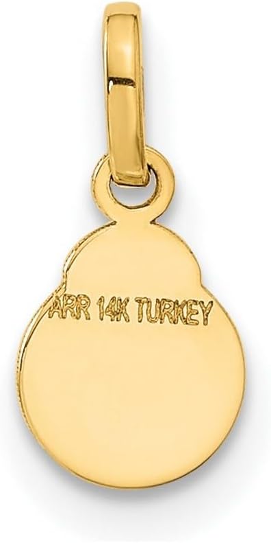14k Solid Yellow Gold Enamel Ladybug Charm Pendant Necklace for Women