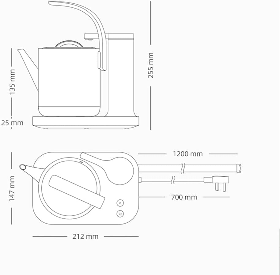 Electric Brewing Kettle, 850Ml Water Station, Quick Boiling Long-Mouth Kettle, Automatic Boiling Water for Tea, Special Kettle for Coffee,Black