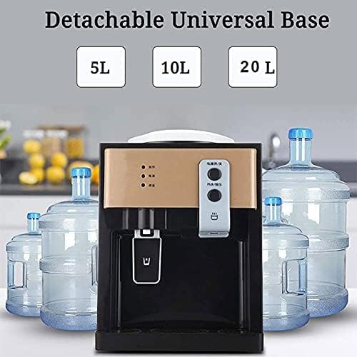 Electric Water Dispenser, Stationary Drinking Fountain Cold And Hot Water Cooler Heater For Home Office Hotel Coffee Tea Bar, One-handed Push Cup, Convenient And Safe Dispenser Water,Gold,Collector88