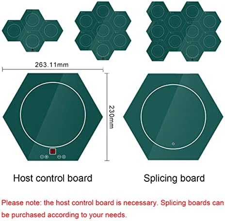 Electric Food Warmer Plate, Electric Warming Tray Splicable Electric Hot Plate for Food with Touch Temperature Control Tempered Glass Tray Food Warmer Buffets Server for Party Events (1splicingbo