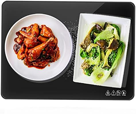 Electric Food Warmer Plate, Electric Warming Tray Hot Plate Tempered Glass Surface Warming Tray Keeps Food Hot for Party Events Dinner