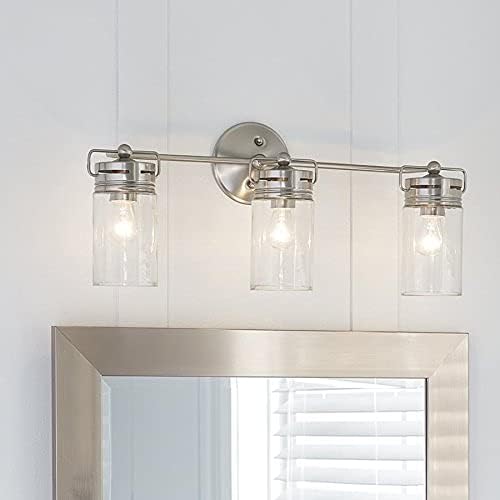 allen + roth 3-Light Vallymede Brushed Nickel Bathroom Vanity Light