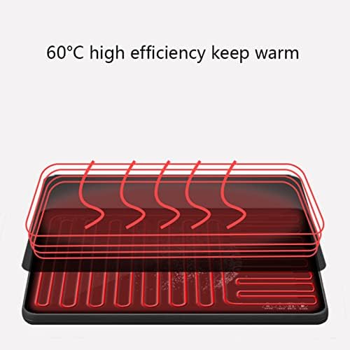 Plate Warmer Electric Food Warmer Plate Electric Warming Tray Hot Plate Tempered Glass Surface Warming Tray Keeps Food Hot for Party Events Dinner