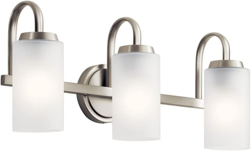 Kichler 55087NI Kennewick Vanity, 3-Light 225 Total Watts, Brushed Nickel