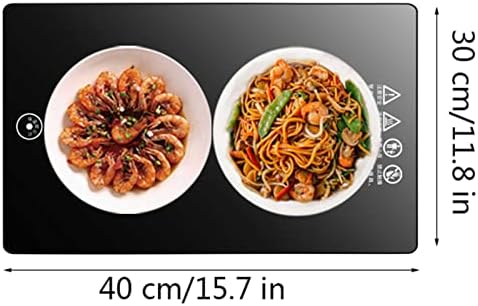 Electric Food Warmer Plate, Electric Warming Tray Hot Plate Keeps Food Hot Electric Food Warmer Plate Tempered Glass Surface for Party Chafing Dish
