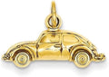 14K Yellow Gold Beautiful Automobile Pendant Classic Bug Car Solid Women Charm Jewelry Pendant For Necklace Bracelet Earrings