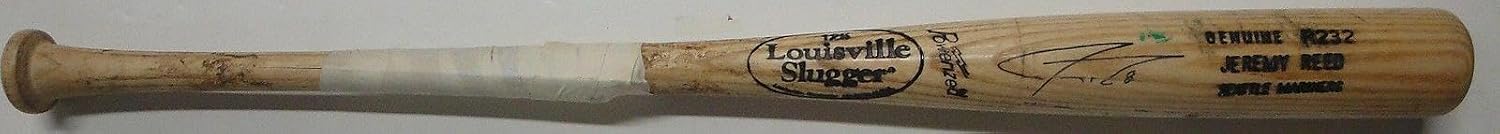 Jeremy Reed Hand Signed Baseball Bat Game Used Seattle Mariners COA Cracked - MLB Game Used Baseballs