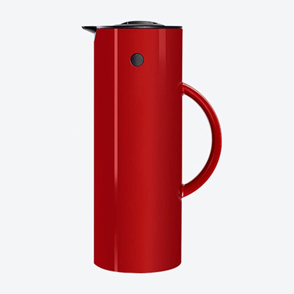 HBJWOV 1000ML Large Capacity ABS Plastic Kettle Hot Water Bottle with Glass Liner Vacuum Insulated Jug(White-Dinosaur Doodle4)