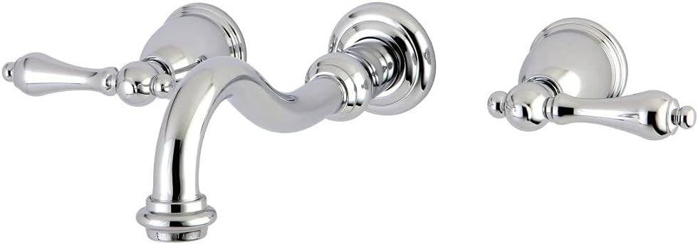 Kingston Brass KS3121AL Vintage 2-Handle Wall Mount Bathroom Faucet, Polished Chrome