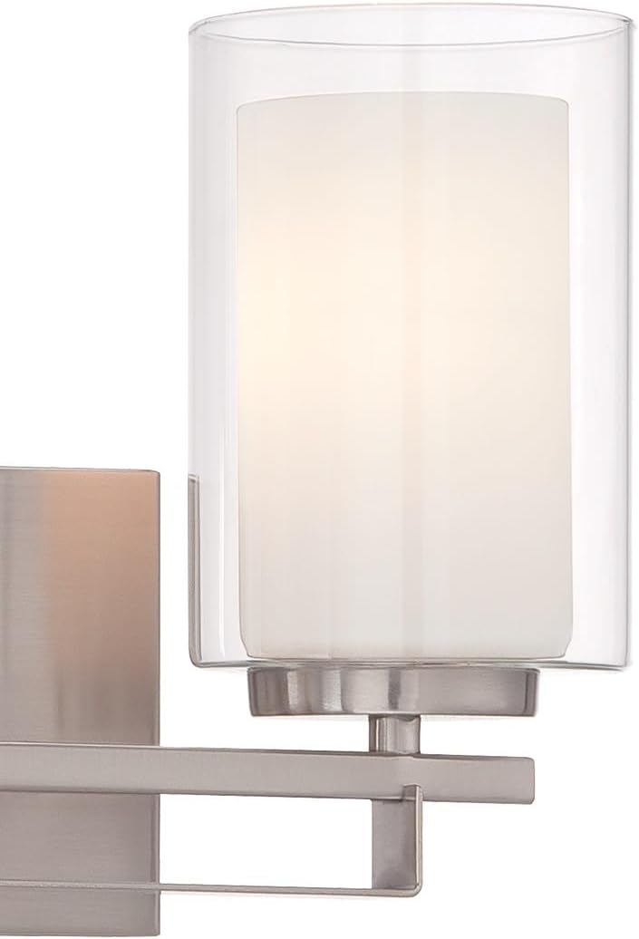 Minka Lavery 6102-84 Parsons Studio Vanity Bath Light, 2-Light, 200 Total Watts, 15-in H x 8.75-in W, Brushed Nickel