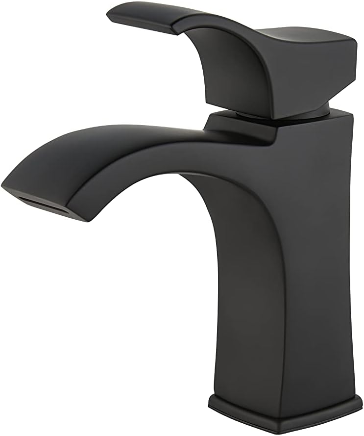 Pfister Venturi Bathroom Sink Faucet, Single Handle, Single Hole or 3-Hole, Matte Black Finish, LF042VNBB