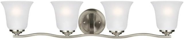 Generation Lighting 4439004EN3-962 Emmons Two - Light Wall/Bath Vanity Style Fixture, Brushed Nickel