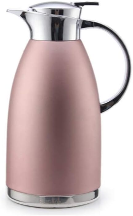 2.3L Large Capacity Double Wall 304 Stainless Steel Hot Water in Sulation Pot Kettle (Color : Silver) Present (Pink)