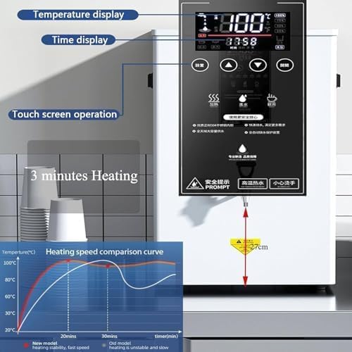 Electric Hot Water Dispenser, 2500W 50L Commercial Stainless Steel, Boiler, for Restaurant, Hotel, and Office Use (Black 50L)