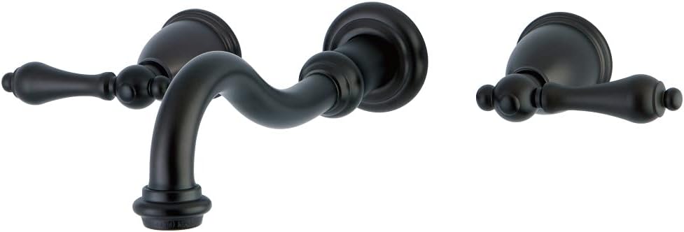 Kingston Brass KS3125AL Vintage 2-Handle Wall Mount Bathroom Faucet, Oil Rubbed Bronze