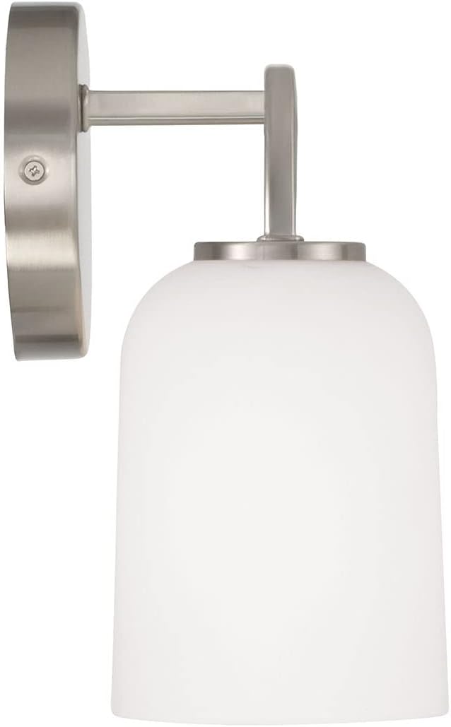 HomePlace by Capital Lighting 148831BN-542 Lawson Transitional Soft White Glass Bell Vanity Light for Bathroom, 3-Light 300 Total Watts, 10' H x 24' W, Brushed/Satin Nickel