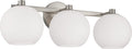 HomePlace by Capital Lighting 152131BN-548 Ansley Retro/Vintage Mid-Century Art Deco Soft White Glass Bath Vanity Wall Light, 3-Light 300 Total Watts, 8' H x 23' W, Brushed Nickel