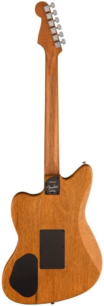 Fender American Acoustasonic Jazzmaster All-Mahogany Acoustic Electric Guitar, Bourbon Burst, Ebony Fingerboard, with Gig Bag