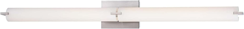 GEORGE KOVACS P5046-084-L Tube LED Vanity Bath Light, 2-Light, 40 Total Watts, 4.75-in H x 39.75-in W, Brushed Nickel