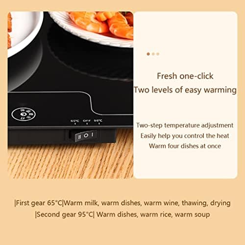 Plate Warmer Electric Food Warmer Plate Electric Warming Tray Glass Serving Tray Multifunctional Hot Plates 2 AdjusTemperature Control Warming Serving Tray Food for Buffets Home Dinners