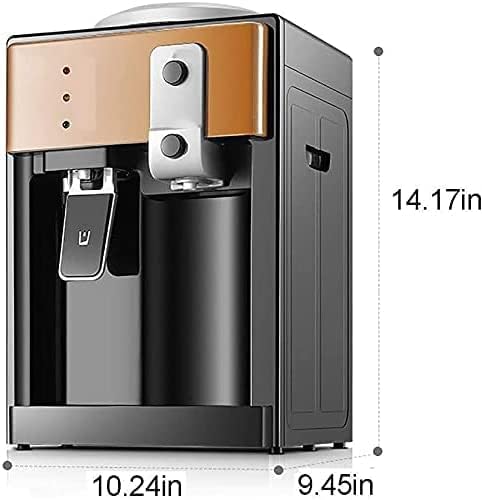Electric Water Dispenser, Stationary Drinking Fountain Cold And Hot Water Cooler Heater For Home Office Hotel Coffee Tea Bar, One-handed Push Cup, Convenient And Safe Dispenser Water,Gold,Collector88