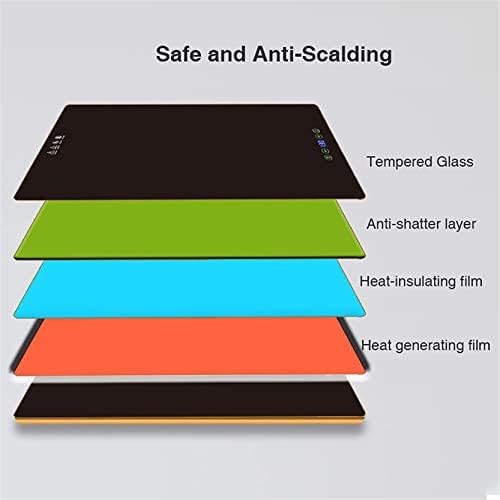 Electric Food Warmer Plate, Buffet Warming Tray Hot Plate Electric Food Warmer Large Size Touch Screen Tempered Glass Panel for Kitchen Dining Room