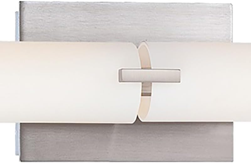 GEORGE KOVACS P5046-084-L Tube LED Vanity Bath Light, 2-Light, 40 Total Watts, 4.75-in H x 39.75-in W, Brushed Nickel