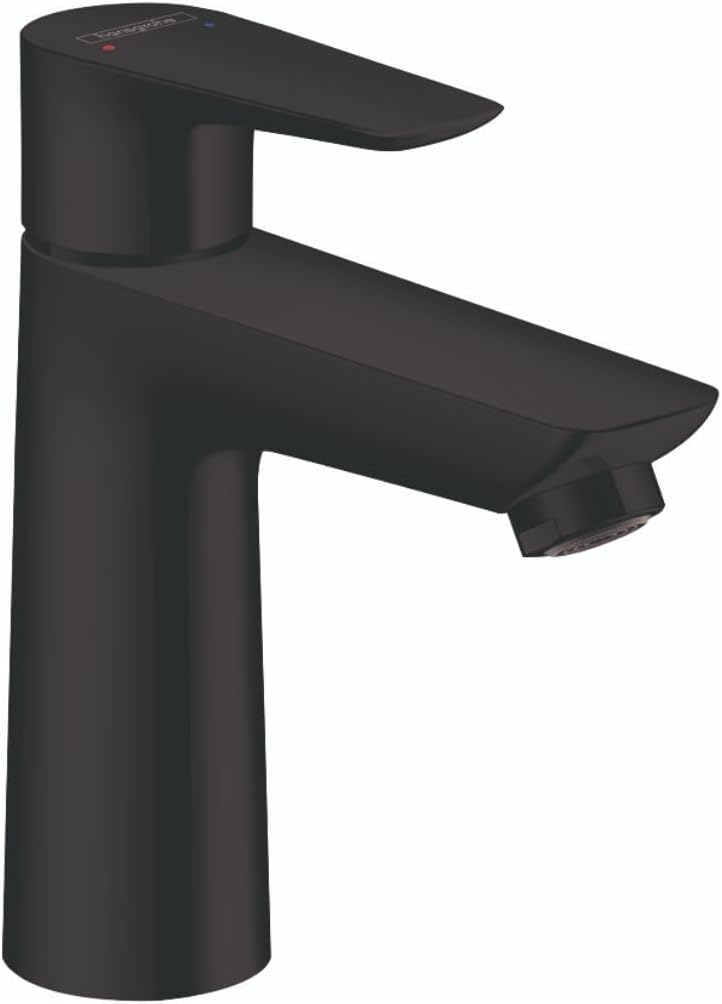 hansgrohe Talis E Modern Easy Install Easy Clean 1-Handle 1-Hole 6-inch Tall Bathroom Sink Faucet in Matte Black, 71710671