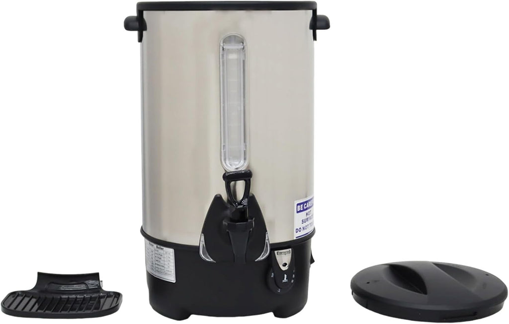 15.4L Commercial Large Capacity Stainless Steel Hot Water Dispenser Temperature Control Electric Boiling Bucket for Coffee Shops Milk Tea Shops Restaurants 110V 1500W