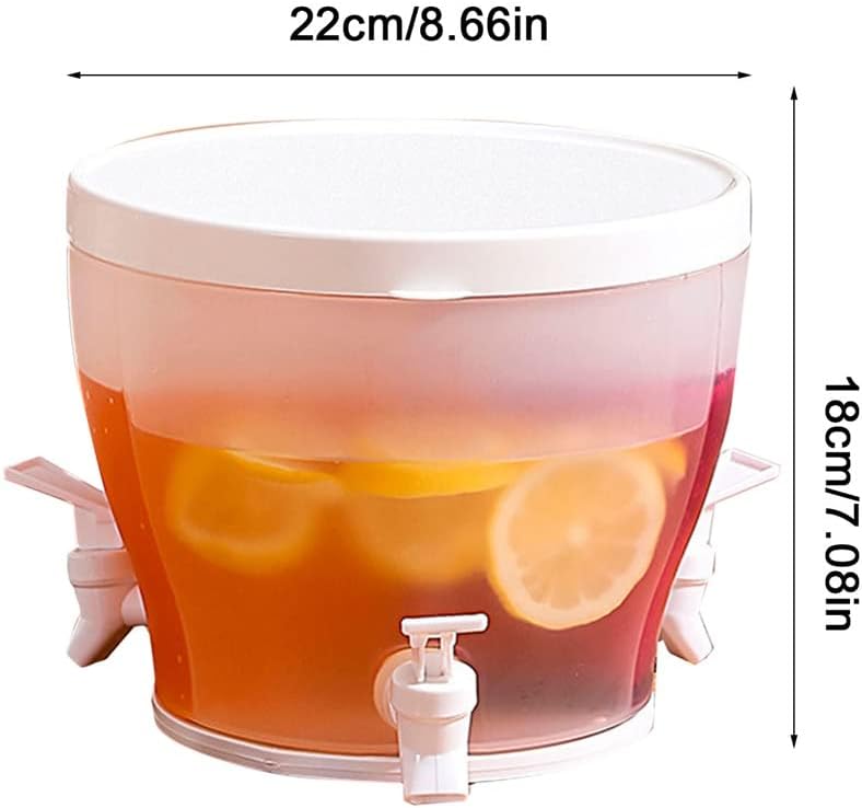 Countertop Water Dispenser Milk Juice Dispenser Refrigerator with Faucet Cold Kettle Teapot Cold Drink Bucket (Color : A, Size : 22 * 27cm)
