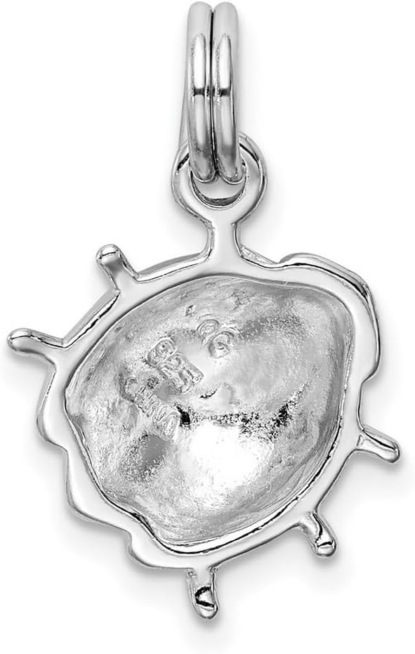 JewelryWeb 925 Sterling Silver Solid Enameled Red Ladybug Charm 12x9mm Wide Pendant Necklace for Women