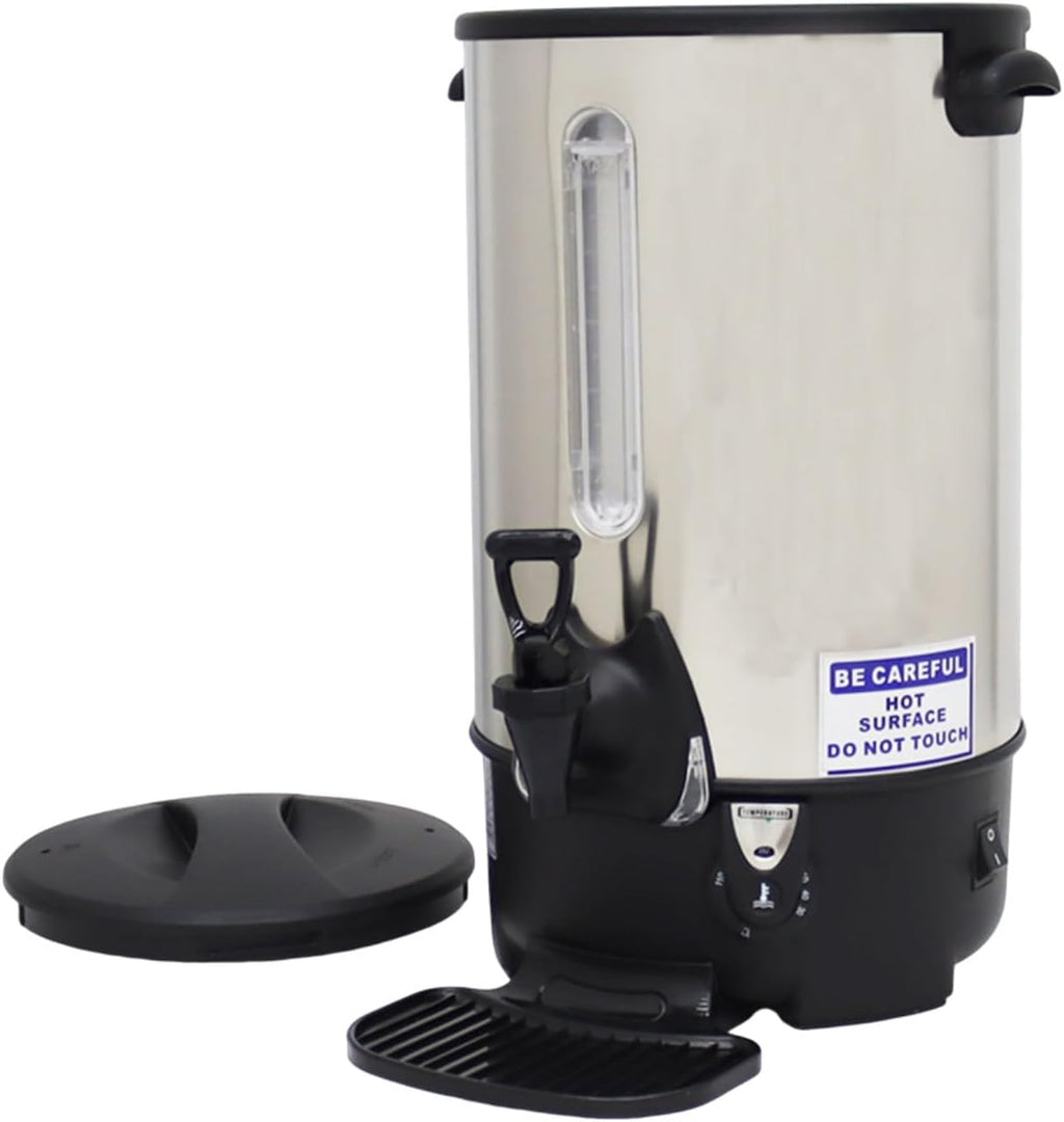 12.9L Commercial Large Capacity Stainless Steel Hot Water Dispenser Temperature Control Electric Boiling Bucket for Coffee Shops Milk Tea Shops Restaurants 110V 1500W