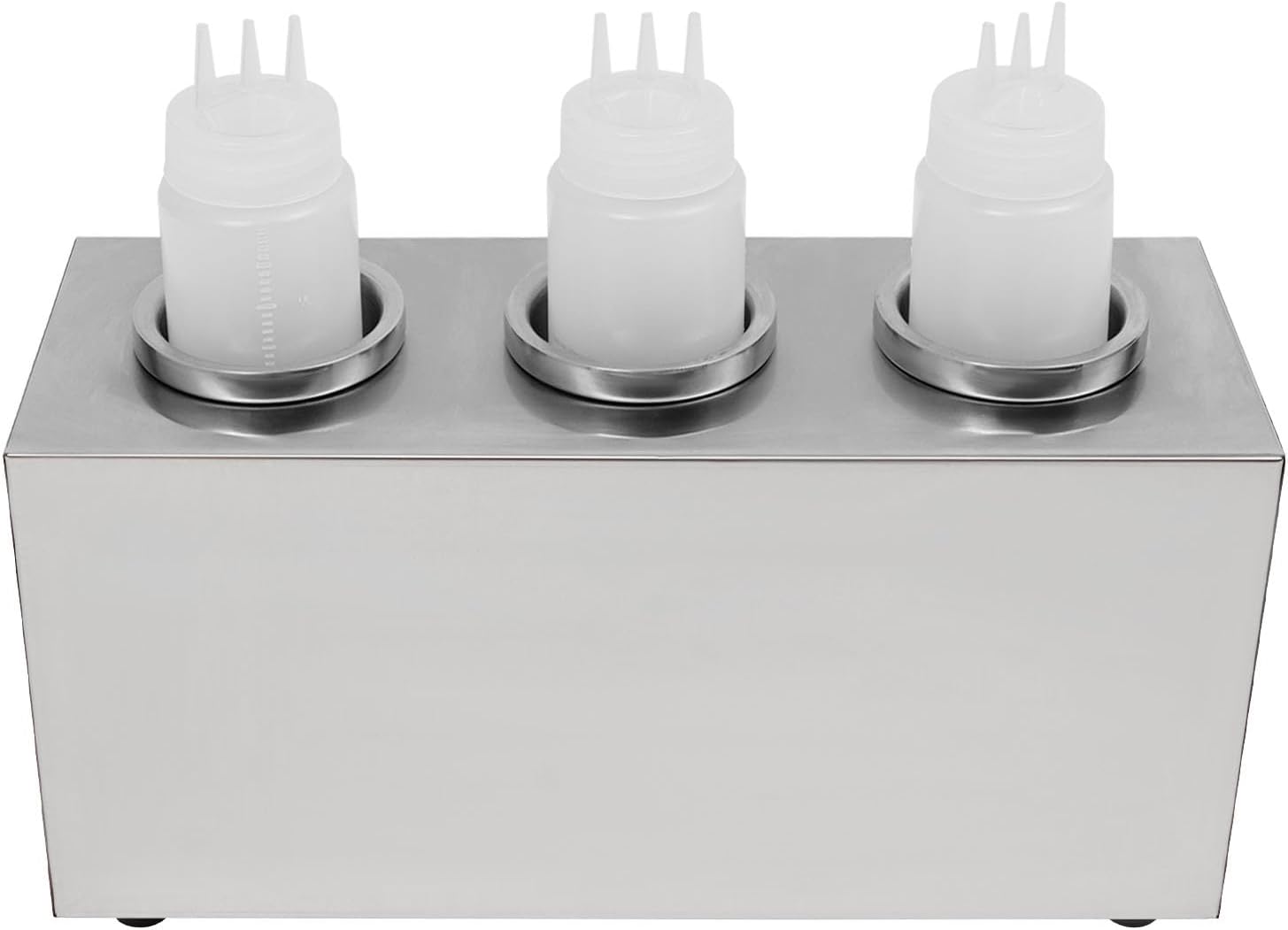 Electric Sauce Warmer Dispenser, 240W Countertop Stainless Steel Jam Heat Preservation Machine with 3x680ml Squeeze Bottle, Commercial Hot Fudge Dispenser Warmer for Nacho Cheese Ketchup (3 Bottle)
