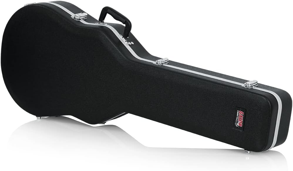 Gator GC-LPS Deluxe Molded Case for Single-Cutaway Electric Guitars such as Gibson Les Paul Guitars - Black Bundle with Cable, Strap, Picks, and Austin Bazaar Polishing Cloth