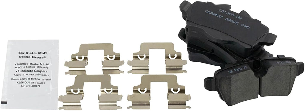 TRQ Front and Rear Brake Pad and Rotor Set Ceramic Vented Solid Rotors Compatible with 2007-2015 Mini Cooper