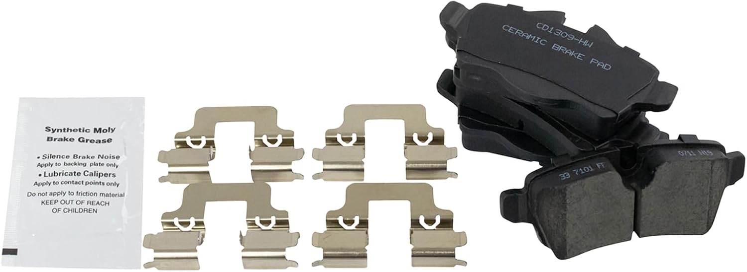 TRQ Front and Rear Brake Pad and Rotor Set Ceramic Vented Solid Rotors Compatible with 2007-2015 Mini Cooper