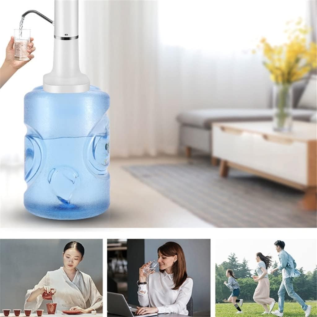 Home Automatic Water Dispenser Hand Press Pump Charging Intelligent Electric Bottled Drinking(White-Fruit peach5)