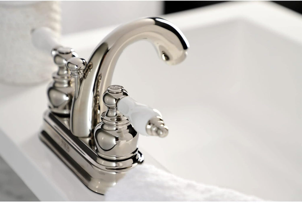Kingston Brass KB5617PL Restoration 4-Inch Centerset Bathroom Faucet, Brushed Brass
