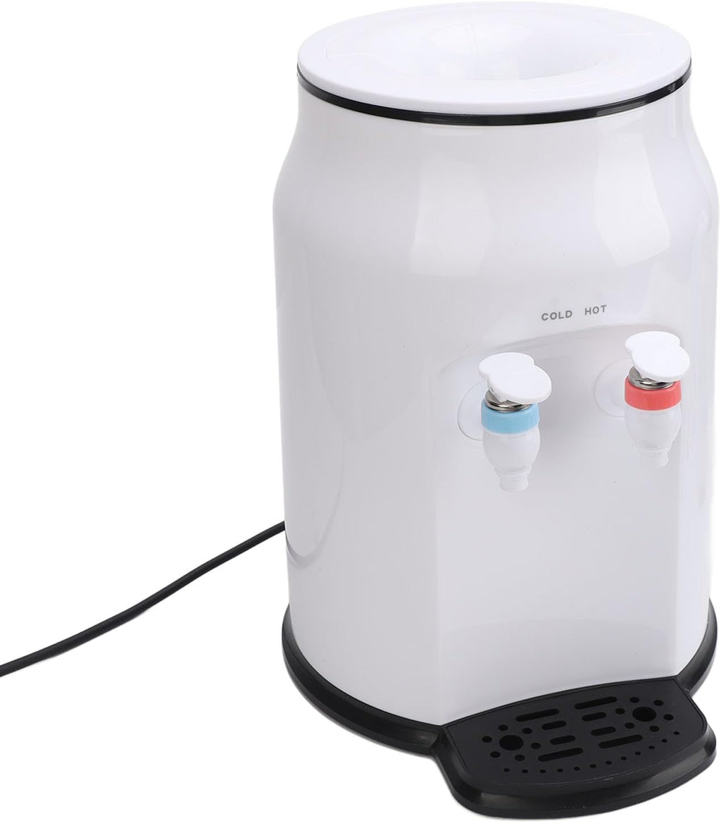 Top Loading Hot Cold Water Dispenser for Home Office White, 304 Stainless Steel Desktop Water Cooler Dispenser for Dormitory Bedroom