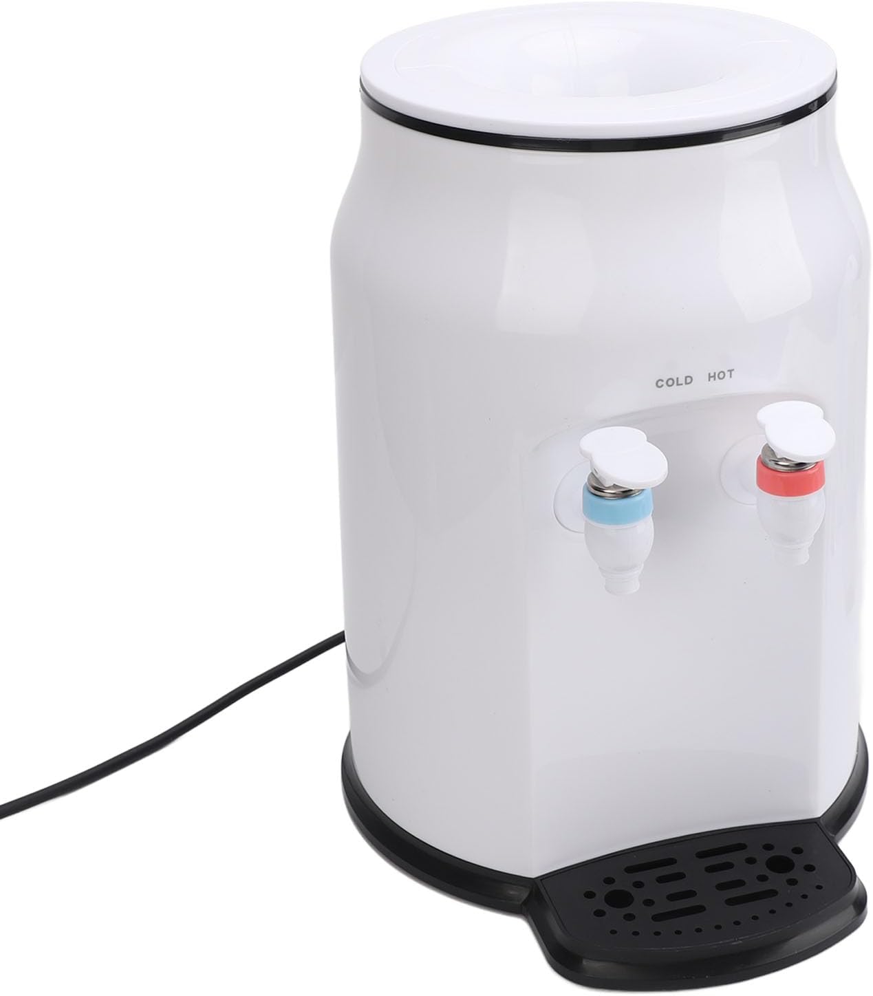 Top Loading Hot Cold Water Dispenser for Home Office White, 304 Stainless Steel Desktop Water Cooler Dispenser for Dormitory Bedroom