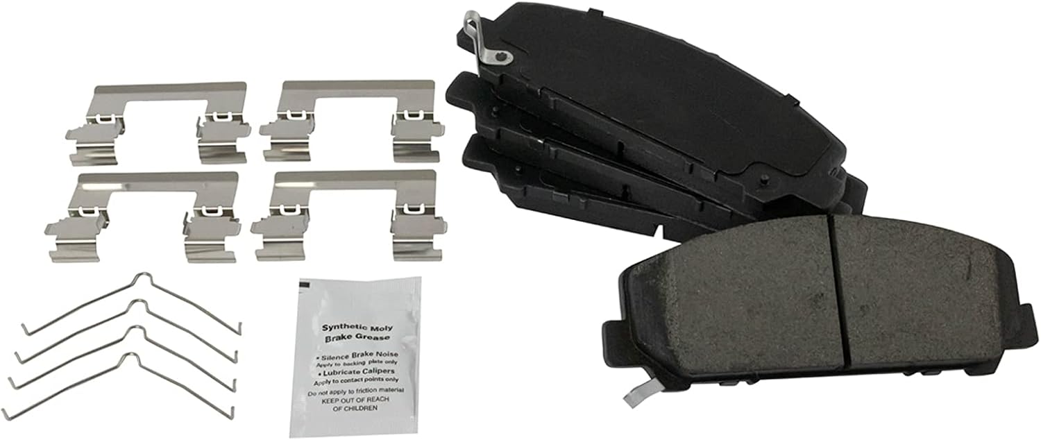 TRQ Front Ceramic Brake Pad and Rotor Set Coated Rotors Compatible with 11-13 Infiniti QX56 14-21 Infiniti QX80 12-15 Nissan Armada 17-21 Nissan Armada 11-15 Titan 17-21 Titan