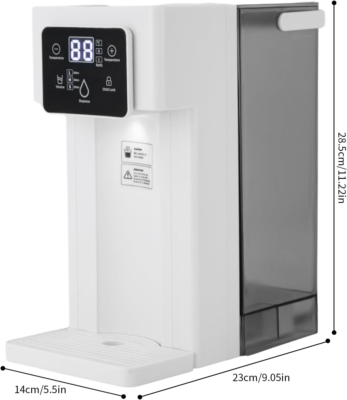 3L Instant Hot Water Dispenser, 1500W Countertop Water Filter with Safety Lock, Quick Heating Water Cooler for Kitchen, Office, RV, Bedroom & Living Room (White)