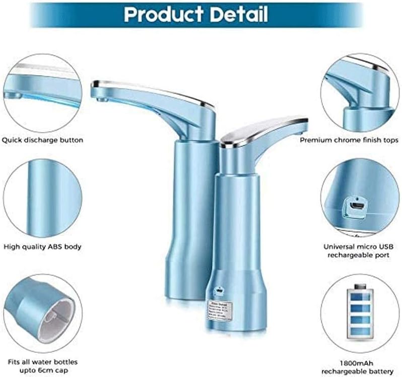 Cup Touch Pump Drinking Water Pump Automatic Electric Portable Water Pump Dispenser 1-5 Gallon Water Bottle Switch USB Water Bottle (Rose Gold)
