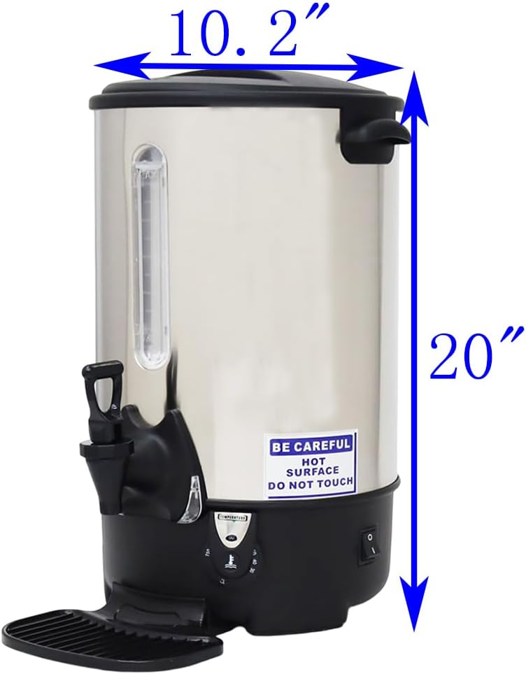Commercial Grade Hot Water Dispenser with Temperature Control 110V Stainless Steel Large Capacity Water Boiler Office Kitchen Electric Kettle for Catering, 15.4L
