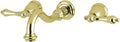 Kingston Brass KS3122AL Vintage 2-Handle Wall Mount Bathroom Faucet, Polished Brass