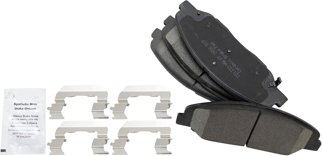 TRQ Front Ceramic Brake Pad and Rotor Set Compatible with 2008-2014 Cadillac CTS with Standard Duty Brakes with 315mm Front Rotors