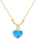 DOVRAN 14K Solid Gold Cat/Butterfly/Heart/Teardrop Necklace for Women 14K Gold Opal/Lapis Lazuli/Black Onyx Pendant Jewelry Gift for Women